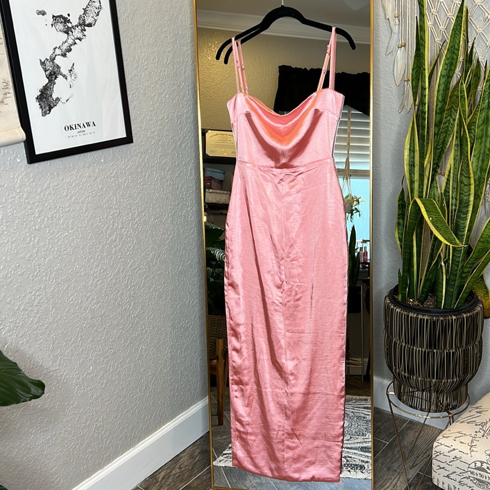 HOUSE OF CB 'Costanza' Bright Peach Maxi Dress NWOT - Picture 5 of 11